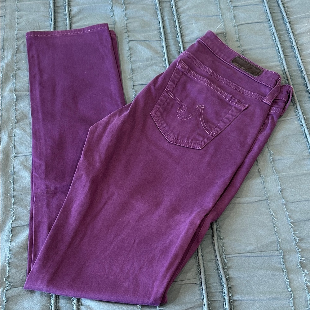 AG Adriano Goldschmied Women's Vibrant Purple Skinny The Stilt Cigarette Jeans